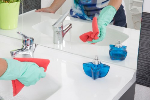 Safety-focused carpet cleaning process in a home setting
