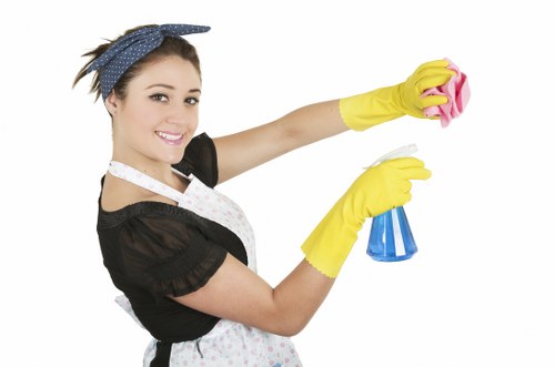 Staff member applying trained carpet cleaning procedures